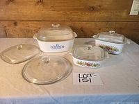 Full set of three casserole dishes with lids