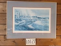 Full view of framed print with mat and frame