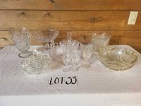 Group shot showing all glass items in lot