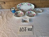 Group shot of all six porcelain pieces