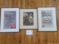All three framed prints together for scale and overview