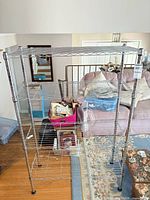 Front view showing full rack and shelves