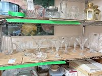 group shot of all crystal items on shelf