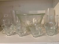 Group shot of punch bowl, cups and vases