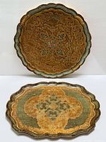 Round and oval Florentine trays front view