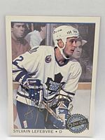 Front view of autographed Sylvain Lefebvre 1993 O-Pee-Chee Premier hockey card