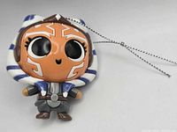 Front view of Ahsoka Tano ornament showing facial details, armor and hanging cord