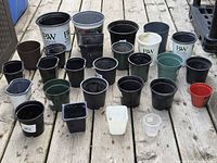 All pots laid out showing quantity, colors and sizes