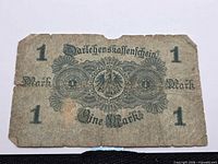 Reverse with imperial eagle and ornate guilloche patterns, heavy creasing