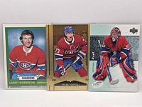 Fronts of all three Montreal Canadiens trading cards