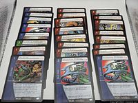 Front view of entire lot showing multiple rows of OverPower cards