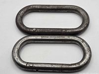 Two Stubai oval steel carabiners front view