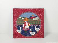 Full view of square Sunbonnet Sue fabric wall art panel