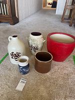 Group shot of all five ceramic vessels