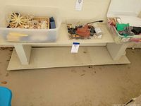 Full bench with two storage bins on top