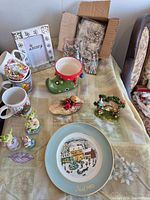 All items arranged on table showing overall lot