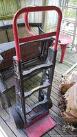 Front view of Milwaukee hand truck showing frame, handle and wheels