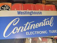 Westinghouse Continental case with row of GE orange tube boxes visible