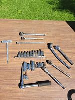 all tools laid out on table outdoors