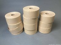All nine rolls standing in three stacks