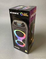 Retail box front showing model MS-3628BT-M and LED light feature