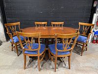 Full set: oval table with six chairs