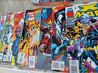 Spread view of all comics laid out showing covers and barcodes