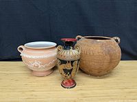 Group shot of all three pottery pieces