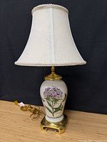 Full view of lamp with shade showing overall design and height