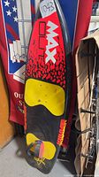 Full view of kneeboard showing graphics, strap and overall wear