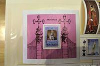 Antigua Redonda 85c souvenir sheet on pink background