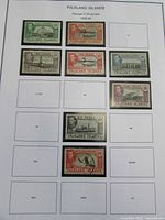 Page showing nine 1938-46 King George VI pictorial stamps mounted in album