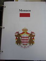 Album cover page with Monaco flag and coat of arms