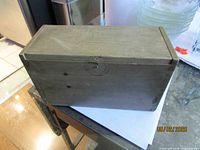 closed wooden storage box