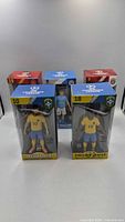 Five boxed Champions League Superstars figures front view