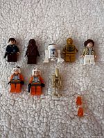 Group of main hero characters and Rebel pilots with accessories