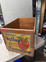 Front view showing full crate and label