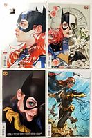 Group shot of all four bagged Batgirl variant issues