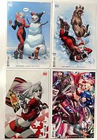 All four bagged & boarded variant issue comics displayed