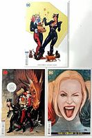 All three Harley Quinn variant comics front covers