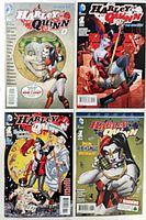 Group shot of all four Harley Quinn comic issues