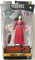 Front view of sealed Marvel Legends Marvel's Katy figure and accessories