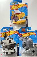 All three Hot Wheels packages front view