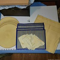 Group view of all placemats and napkins