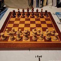 Chess board set up with pieces