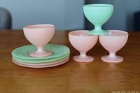 Full set of sherbet cups and stacked saucers
