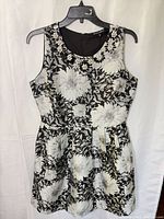 Full front view of dress showing overall design, pattern and silhouette