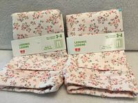 Two folded leggings packs with retail bands showing size and brand