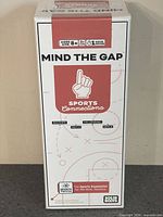 Front of sealed Mind The Gap Sports Connections game box showing title and age/player information
