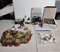 overview of all Christmas items on table